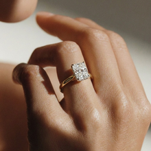 The Aquila Ring – Radiant Cathedral with Hidden Halo & Pavé Bridge in 14K White Gold – The Jewel Concierge