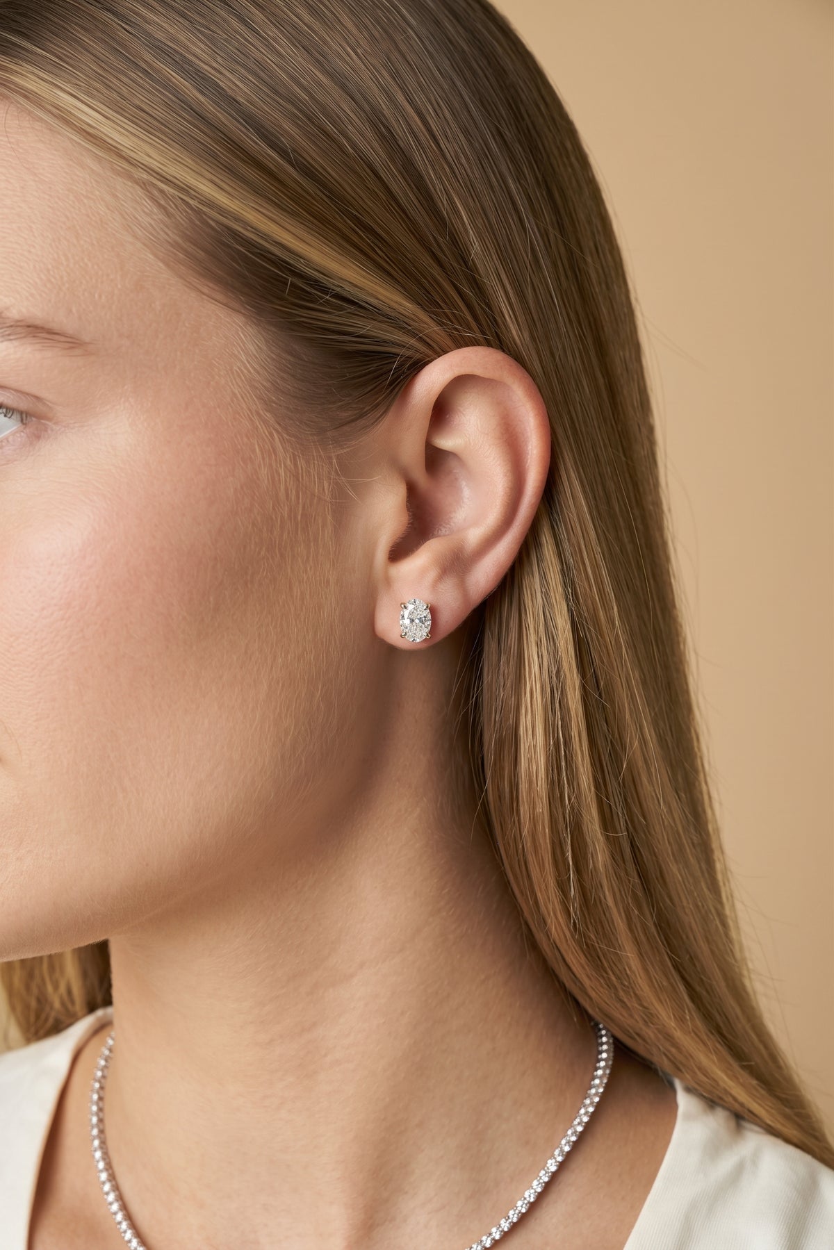 The Althea Earrings - 1.0 CTW Oval Studs