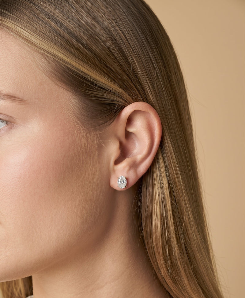 The Althea Earrings - Oval Lab-grown Diamond Studs | The Jewel Concierge