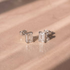 The Althea Earrings — Emerald Cut Lab-Grown Diamond Studs | The Jewel Concierge
