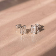 The Althea Earrings — Emerald Cut Lab-Grown Diamond Studs | The Jewel Concierge