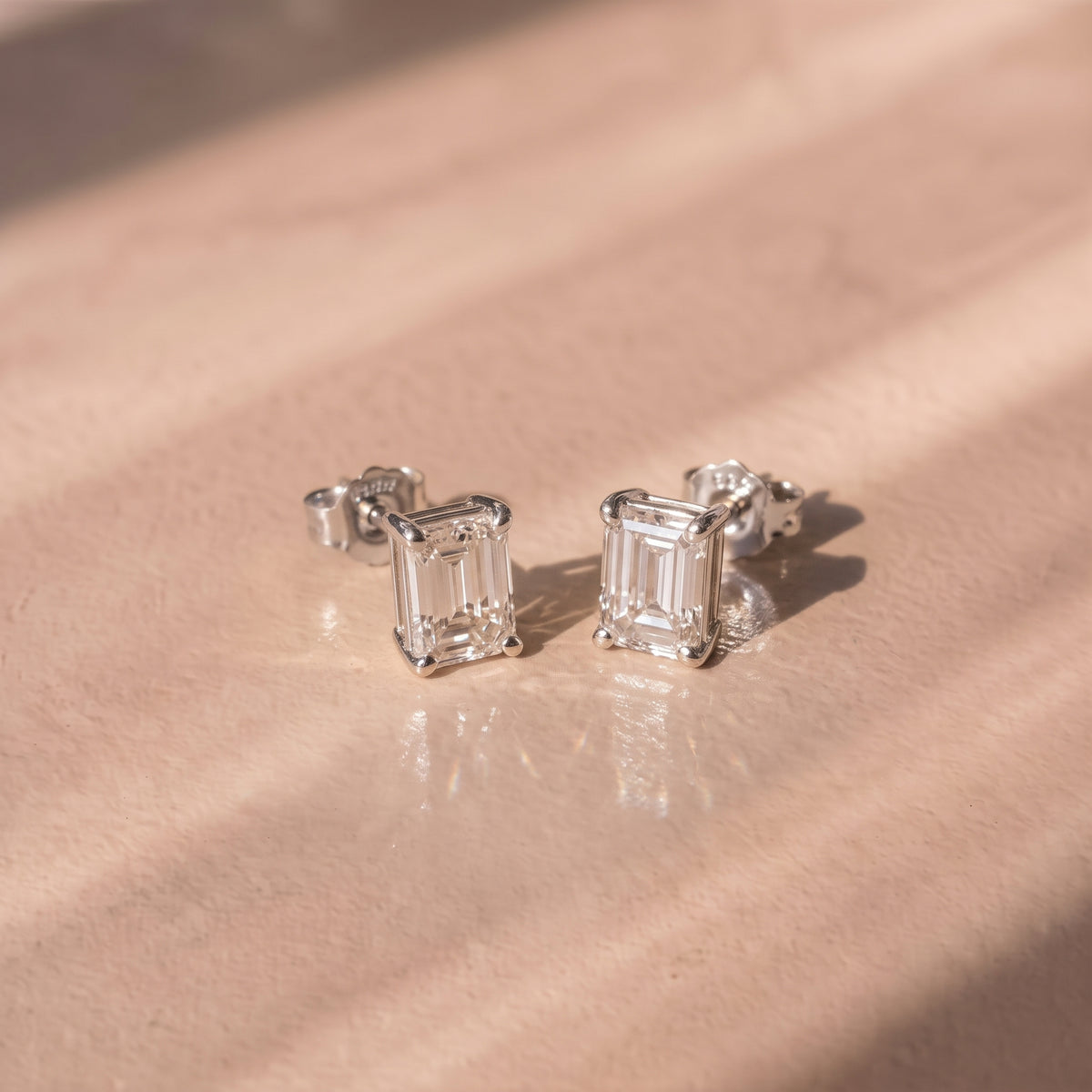 The Althea Earrings — Emerald Cut Lab-Grown Diamond Studs | The Jewel Concierge