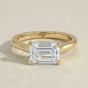 The Aria Ring — East-West Emerald Solitaire Lab-Grown Diamond Engagement Ring | The Jewel Concierge