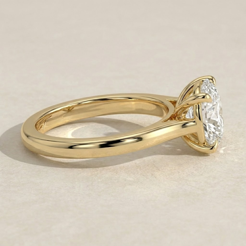 The Aria Ring – East-West Oval Solitaire in 14K White Gold – The Jewel Concierge