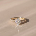 The Astra Ring — Oval Solitaire with Pavé Band Lab-Grown Diamond Engagement Ring in Yellow Gold | The Jewel Concierge