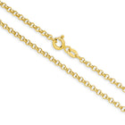 Gold chain necklace on a white background