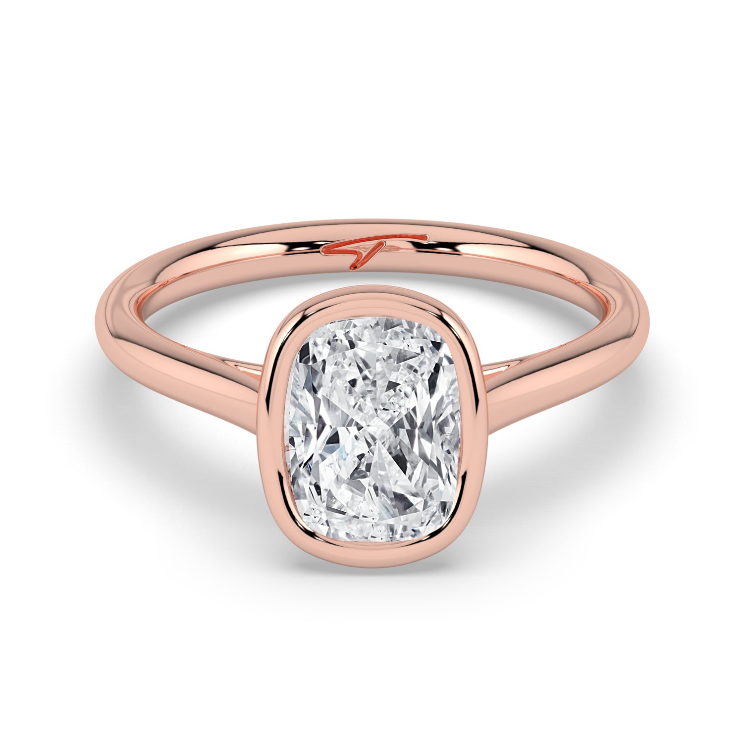 The Polaris Ring - Elongated Cushion Bezel Solitaire