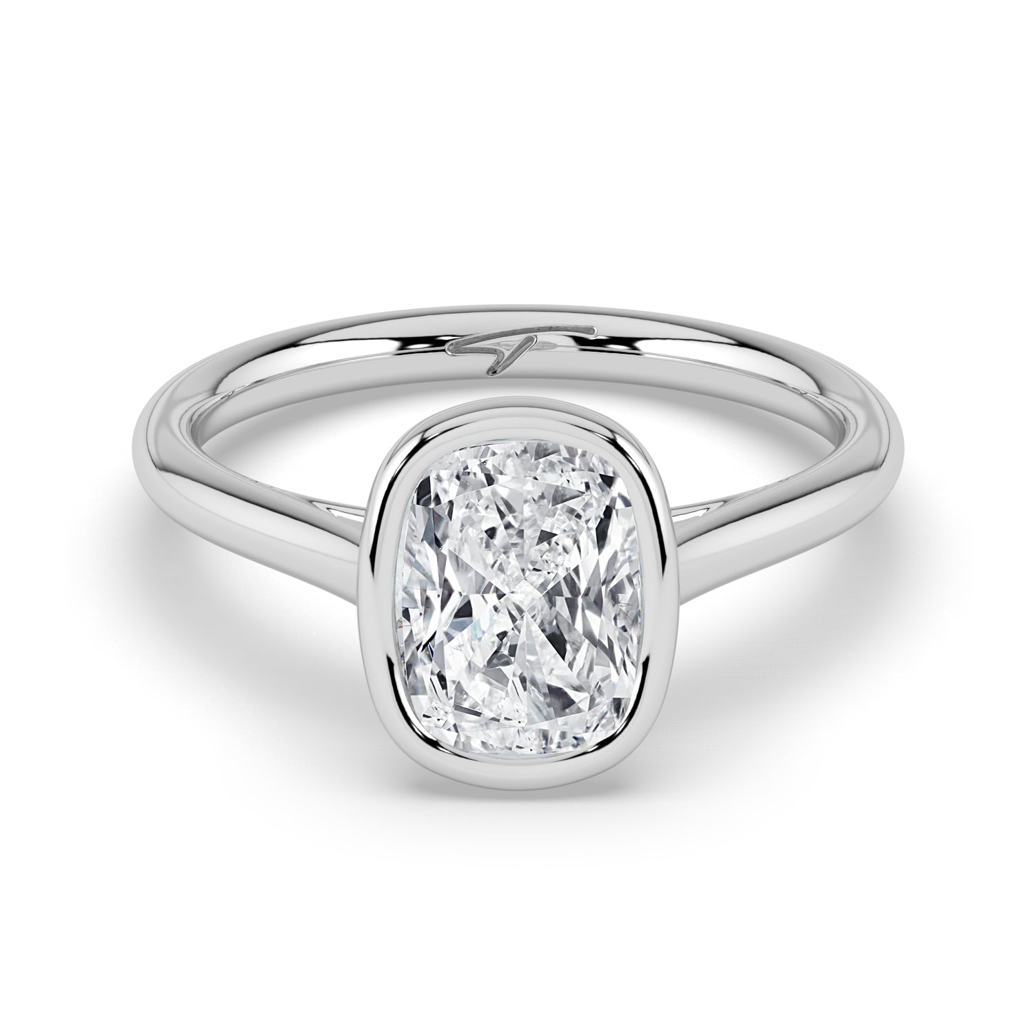 The Polaris Ring - Elongated Cushion Bezel Solitaire