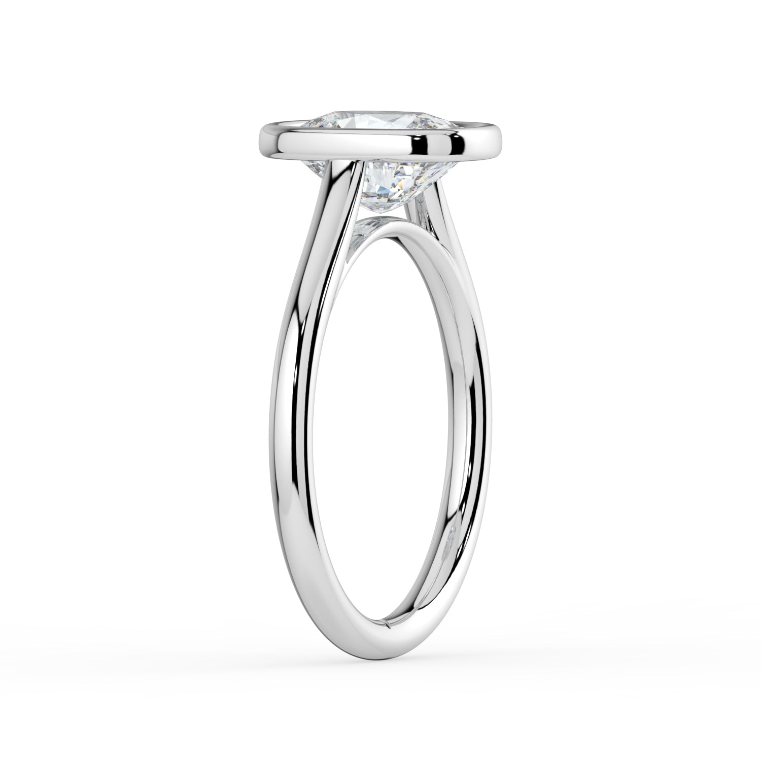 The Polaris Ring - Elongated Cushion Bezel Solitaire