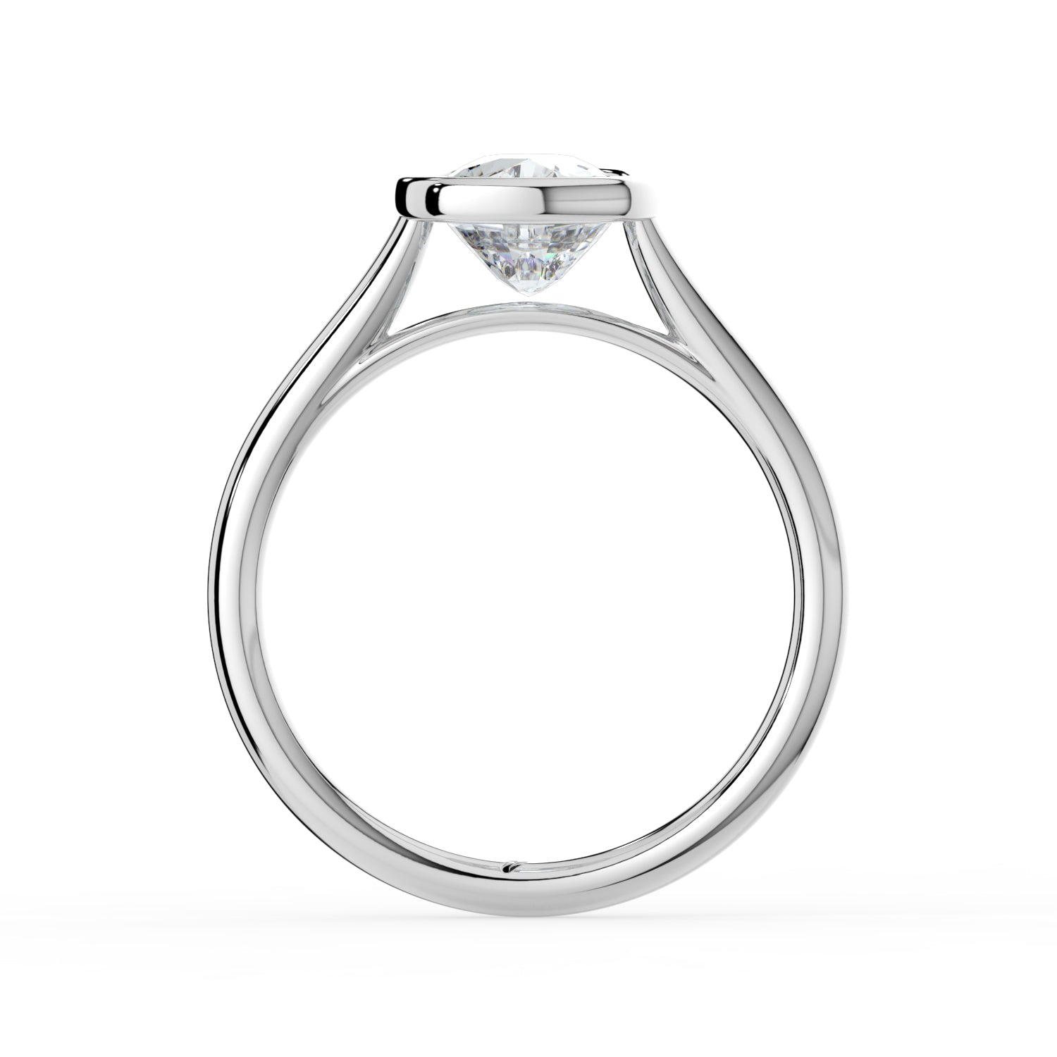The Polaris Ring - Elongated Cushion Bezel Solitaire