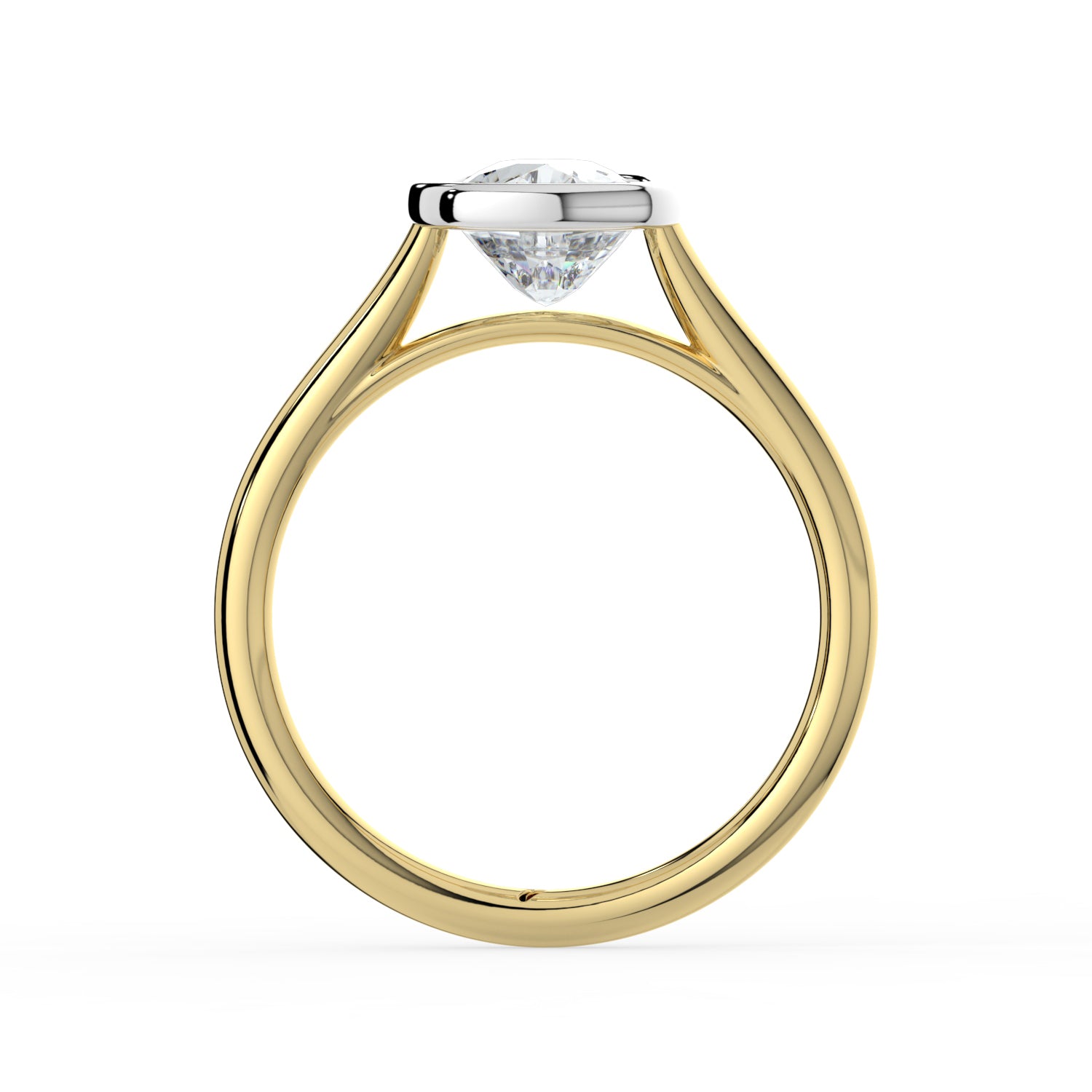 The Polaris Ring - Elongated Cushion Bezel Solitaire