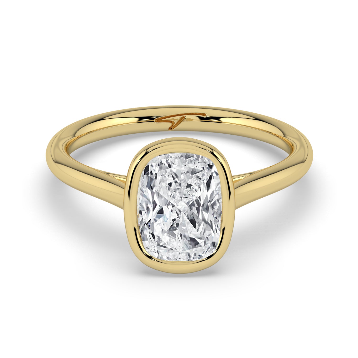 The Polaris Ring - Elongated Cushion Bezel Solitaire