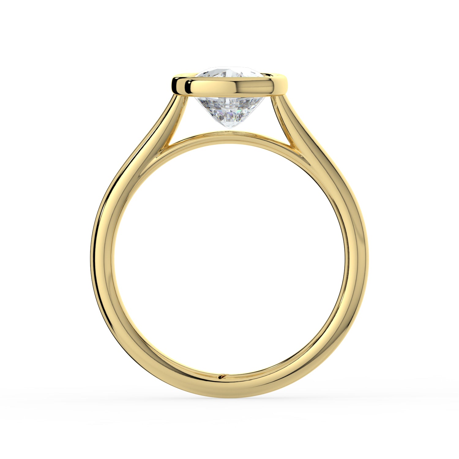 The Polaris Ring - Elongated Cushion Bezel Solitaire