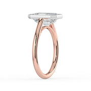 The Polaris Ring — Emerald Bezel Solitaire Lab-Grown Diamond Engagement Ring in Two-Tone Rose and White Gold | The Jewel Concierge