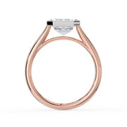 The Polaris Ring — Emerald Bezel Solitaire Lab-Grown Diamond Engagement Ring in Two-Tone Rose and White Gold | The Jewel Concierge