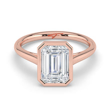 The Polaris Ring - Emerald Bezel Solitaire