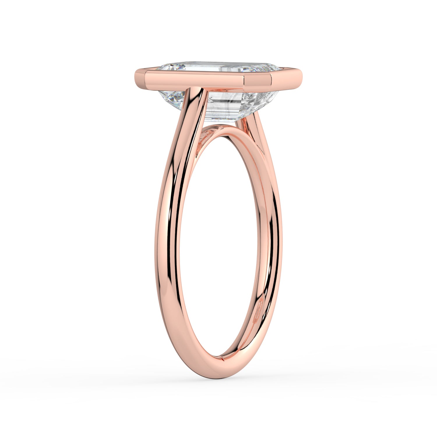 The Polaris Ring - Emerald Bezel Solitaire