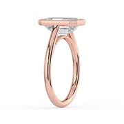 The Polaris Ring — Emerald Bezel Solitaire Lab-Grown Diamond Engagement Ring in Rose Gold | The Jewel Concierge