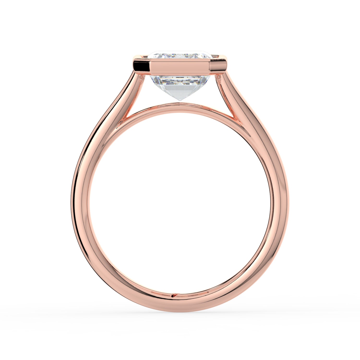 The Polaris Ring - Emerald Bezel Solitaire