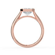 The Polaris Ring — Emerald Bezel Solitaire Lab-Grown Diamond Engagement Ring in Rose Gold | The Jewel Concierge
