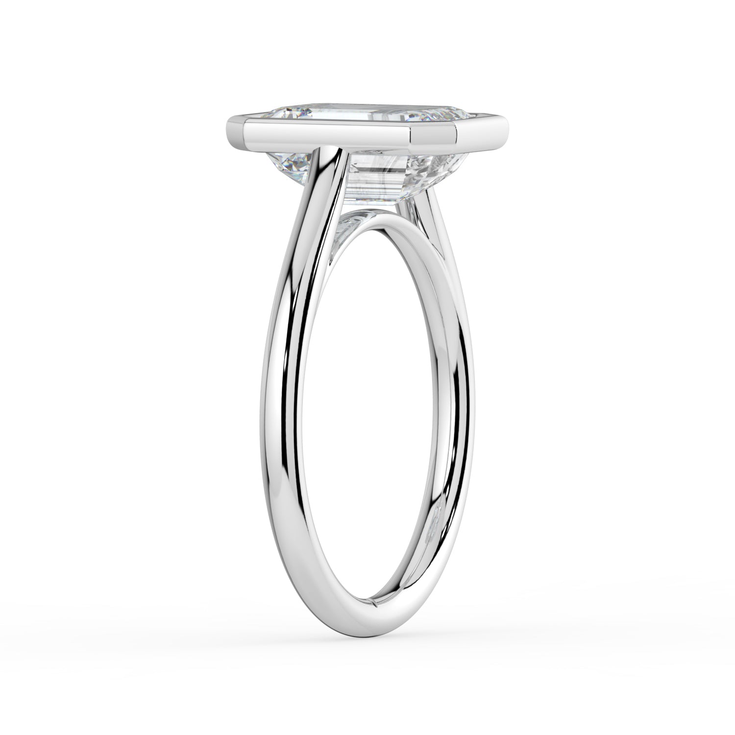 The Polaris Ring - Emerald Bezel Solitaire