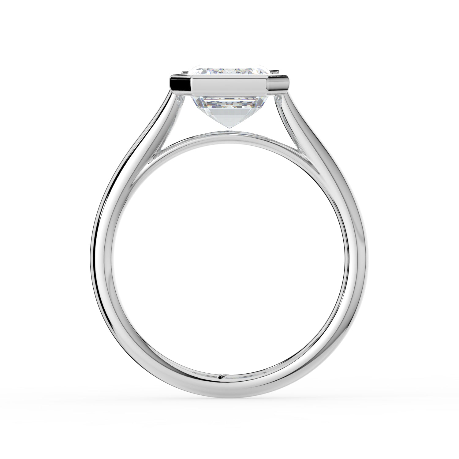 The Polaris Ring - Emerald Bezel Solitaire