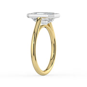 The Polaris Ring — Emerald Bezel Solitaire Lab-Grown Diamond Engagement Ring in Two-Tone Yellow and White Gold | The Jewel Concierge