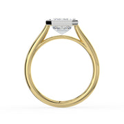 The Polaris Ring — Emerald Bezel Solitaire Lab-Grown Diamond Engagement Ring in Two-Tone Yellow and White Gold | The Jewel Concierge
