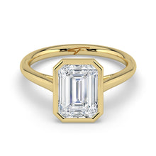 The Polaris Ring - Emerald Bezel Solitaire