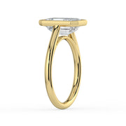 The Polaris Ring — Emerald Bezel Solitaire Lab-Grown Diamond Engagement Ring in Yellow Gold | The Jewel Concierge