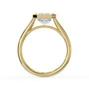 The Polaris Ring — Emerald Bezel Solitaire Lab-Grown Diamond Engagement Ring in Yellow Gold | The Jewel Concierge