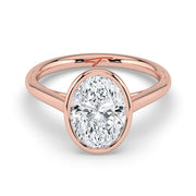 The Polaris Ring — Oval Bezel Solitaire Lab-Grown Diamond Engagement Ring in Rose Gold | The Jewel Concierge