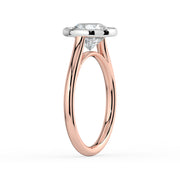 The Polaris Ring – Round Bezel Solitaire in 18K White Gold and Rose Gold – The Jewel Concierge