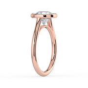 The Polaris Ring – Round Bezel Solitaire in 14K White Gold and Rose Gold – The Jewel Concierge