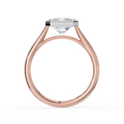 The Polaris Ring — Radiant Bezel Solitaire Lab-Grown Diamond Engagement Ring in Two-Tone Rose and White Gold | The Jewel Concierge