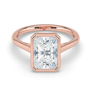 The Polaris Ring — Radiant Bezel Solitaire Lab-Grown Diamond Engagement Ring in Rose Gold | The Jewel Concierge