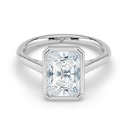 The Polaris Ring — Radiant Bezel Solitaire Lab-Grown Diamond Engagement Ring in White Gold | The Jewel Concierge