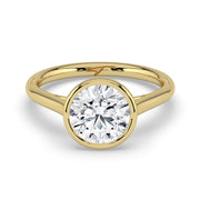 The Polaris Ring – Round Bezel Solitaire in 14K Yellow Gold – The Jewel Concierge