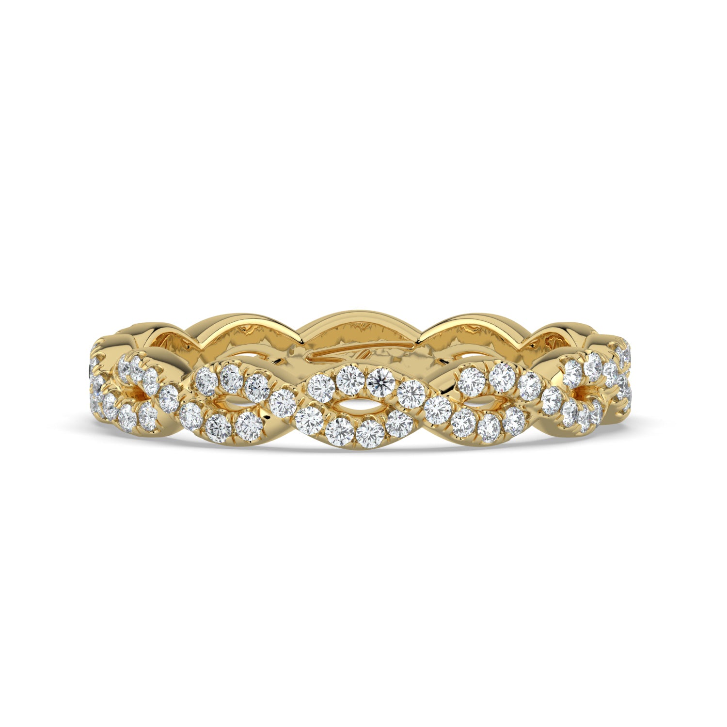 The Elysande Lab-Grown Diamond Wedding Band — Braided Pavé | The Jewel Concierge