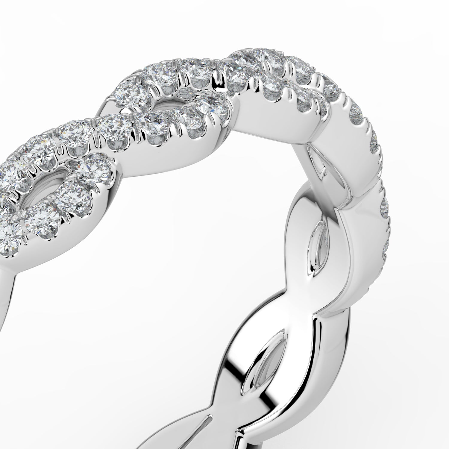 The Elysande Lab-Grown Diamond Wedding Band — Braided Pavé | The Jewel Concierge