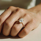 The Cara Ring – Pear Cathedral with Hidden Halo & Pavé Band in 14K White Gold – The Jewel Concierge