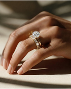 The Celeste Ring - 6 Claw Round Solitaire with Hidden Halo