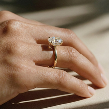 The Celeste Ring - Oval Solitaire with Hidden Halo