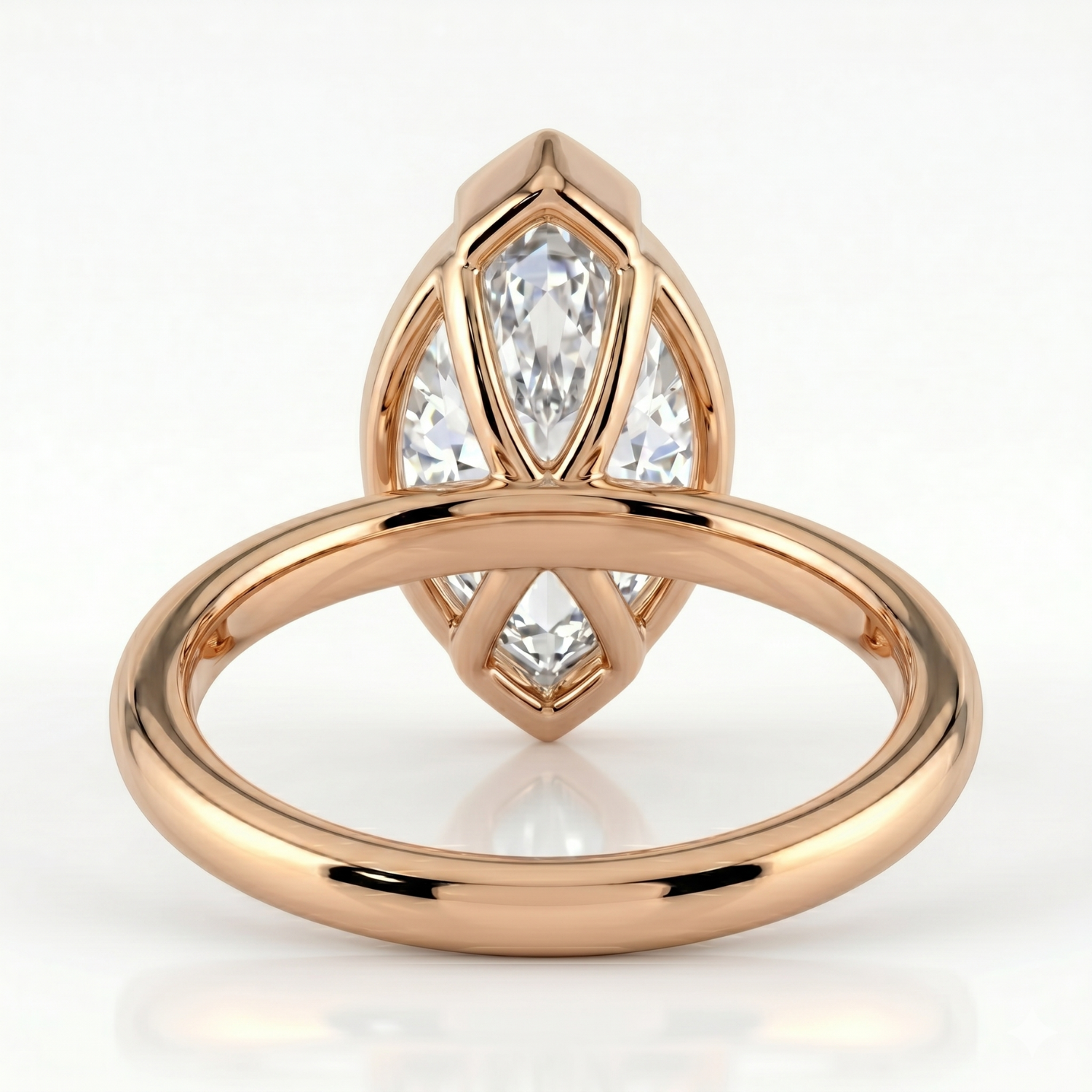 The Celine Ring – Marquise Half Bezel Solitaire – The Jewel Concierge