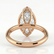 The Celine Ring – Marquise Half Bezel Solitaire – The Jewel Concierge