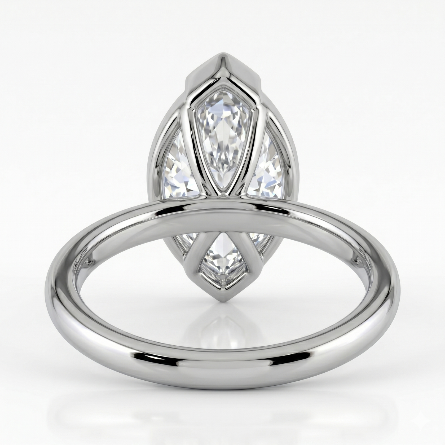 The Celine Ring – Marquise Half Bezel Solitaire – The Jewel Concierge