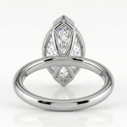 The Celine Ring – Marquise Half Bezel Solitaire – The Jewel Concierge