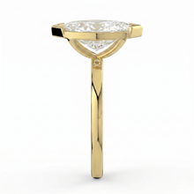 The Celine Ring – Marquise Half Bezel Solitaire in 18K Yellow Gold – The Jewel Concierge