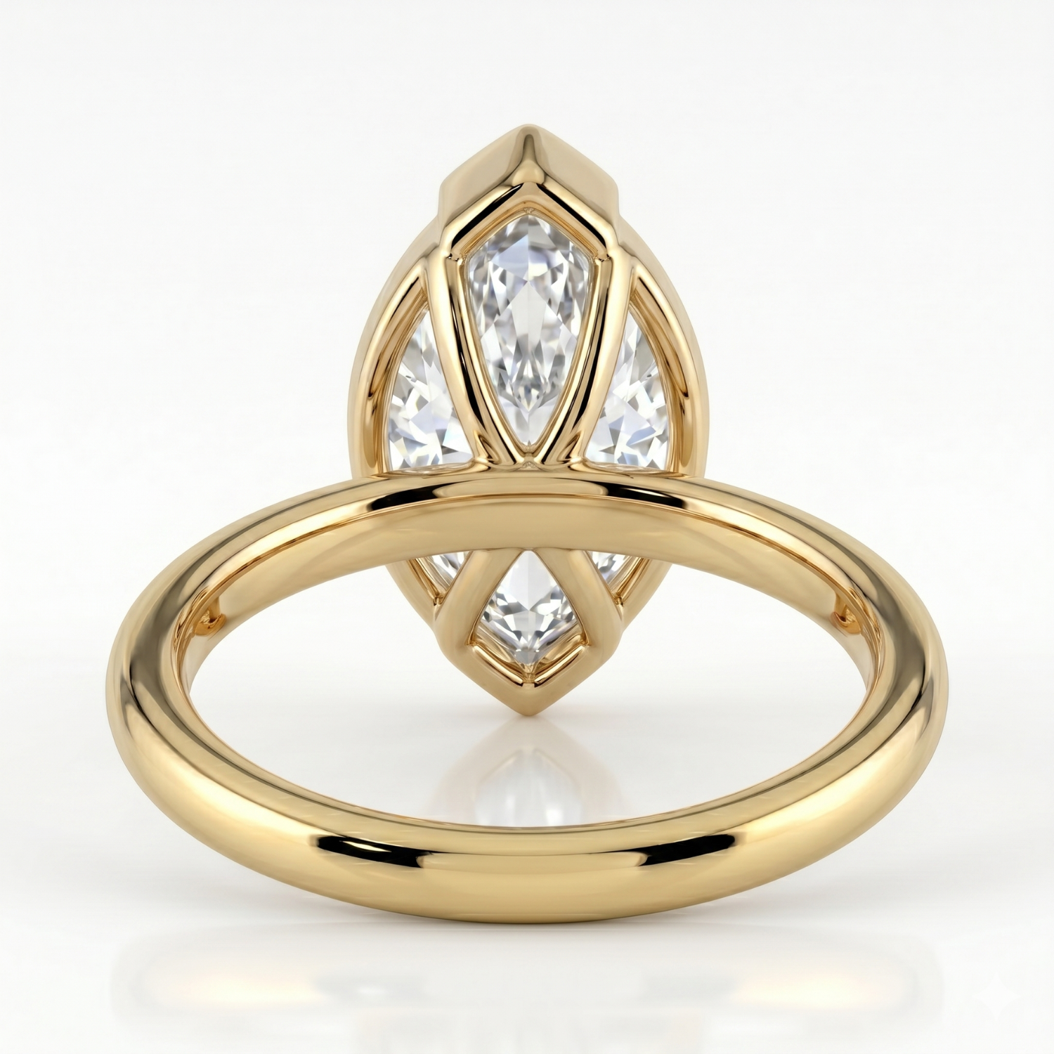 The Celine Ring – Marquise Half Bezel Solitaire – The Jewel Concierge