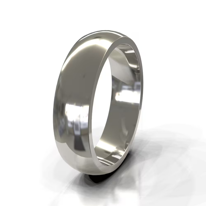 Classic Comfort Fit Men's Wedding Band - 14K White Gold